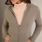gilet capuche cachemire femme