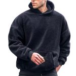 pull a capuche noir homme