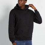 pull a capuche noir homme