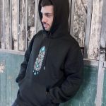 pull a capuche noir homme