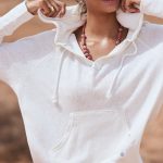 sweat à capuche blanc femme