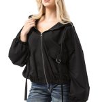sweat à capuche noir femme