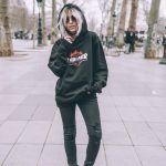 sweat a capuche noir femme
