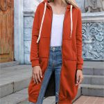 sweat capuche long femme