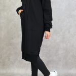sweat capuche long femme