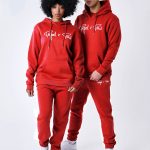 sweat capuche rouge