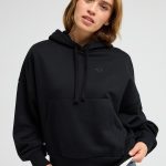 sweat noir a capuche femme