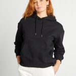 sweat noir capuche