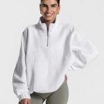sweat zippé blanc femme