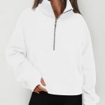 sweat zippé blanc femme