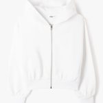 sweat zippé blanc femme