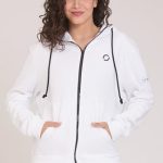 sweat zippé blanc femme