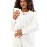 sweat zippé blanc femme