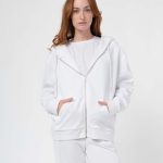 sweat zippé blanc femme