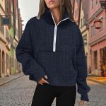 sweat zippé sans capuche femme